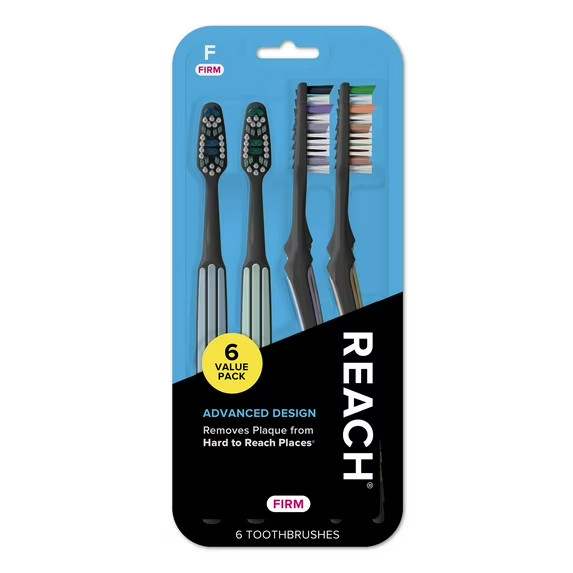 Reach Advanced Design Toothbrush, Firm Bristles, 6 Count Value Pack