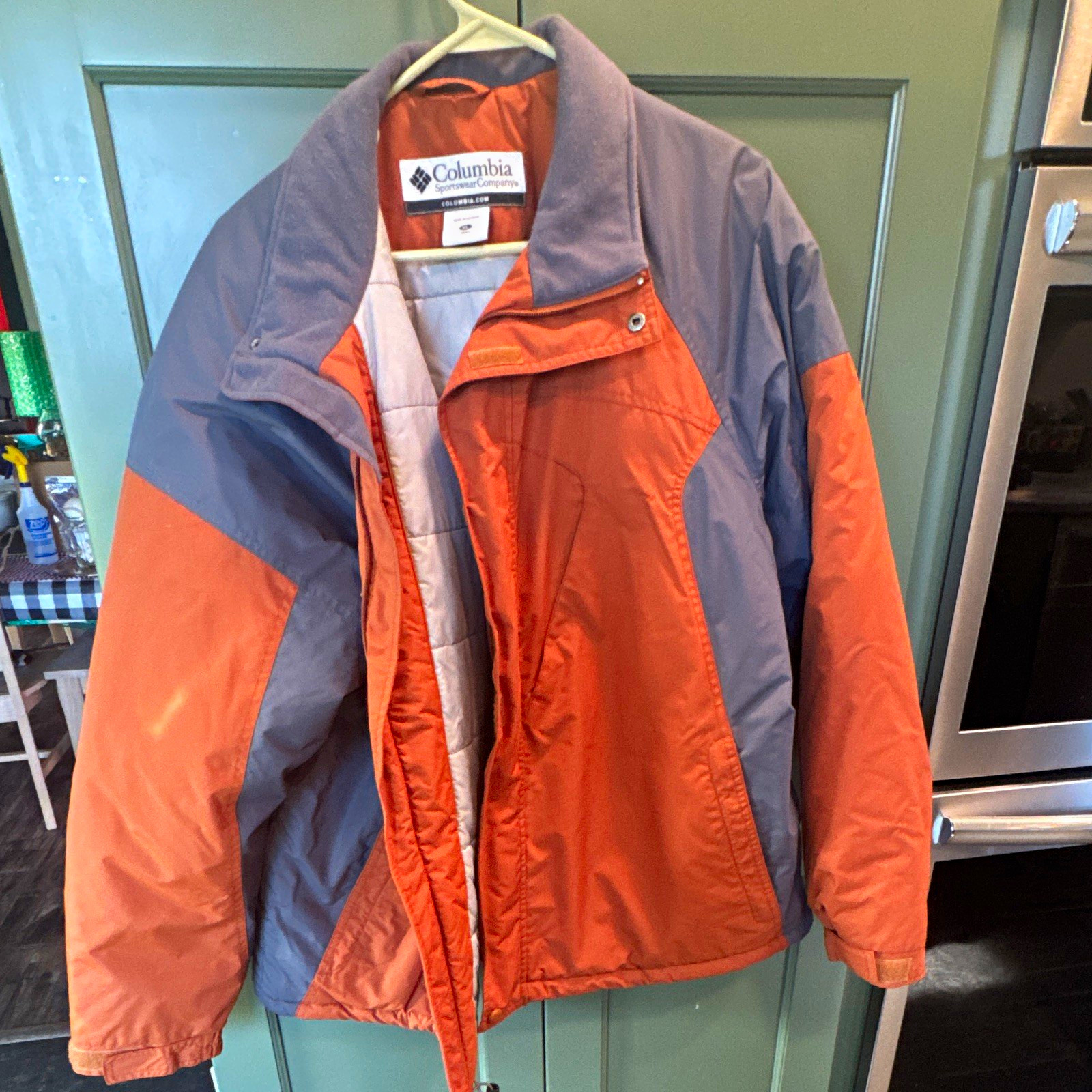 Vtg Columbia Sportswear Winter Ski Parka Jacket Mens XL Brown Orange SM5307