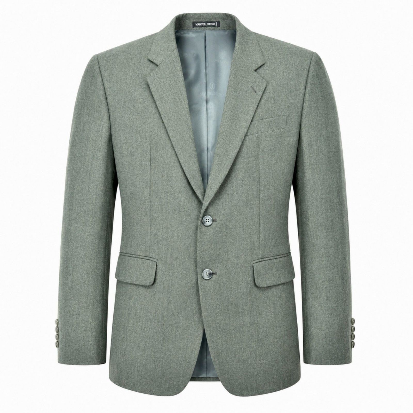 Marcellotino  US 38R Italy 100% Wool Blazer Sport Coat Green 2 Button Mens