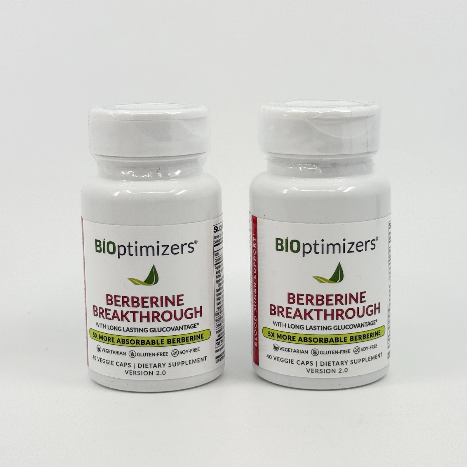 2 PACK BiOptimizers Berberine Breakthrough 60 Veggie Caps | Version 2.0 New