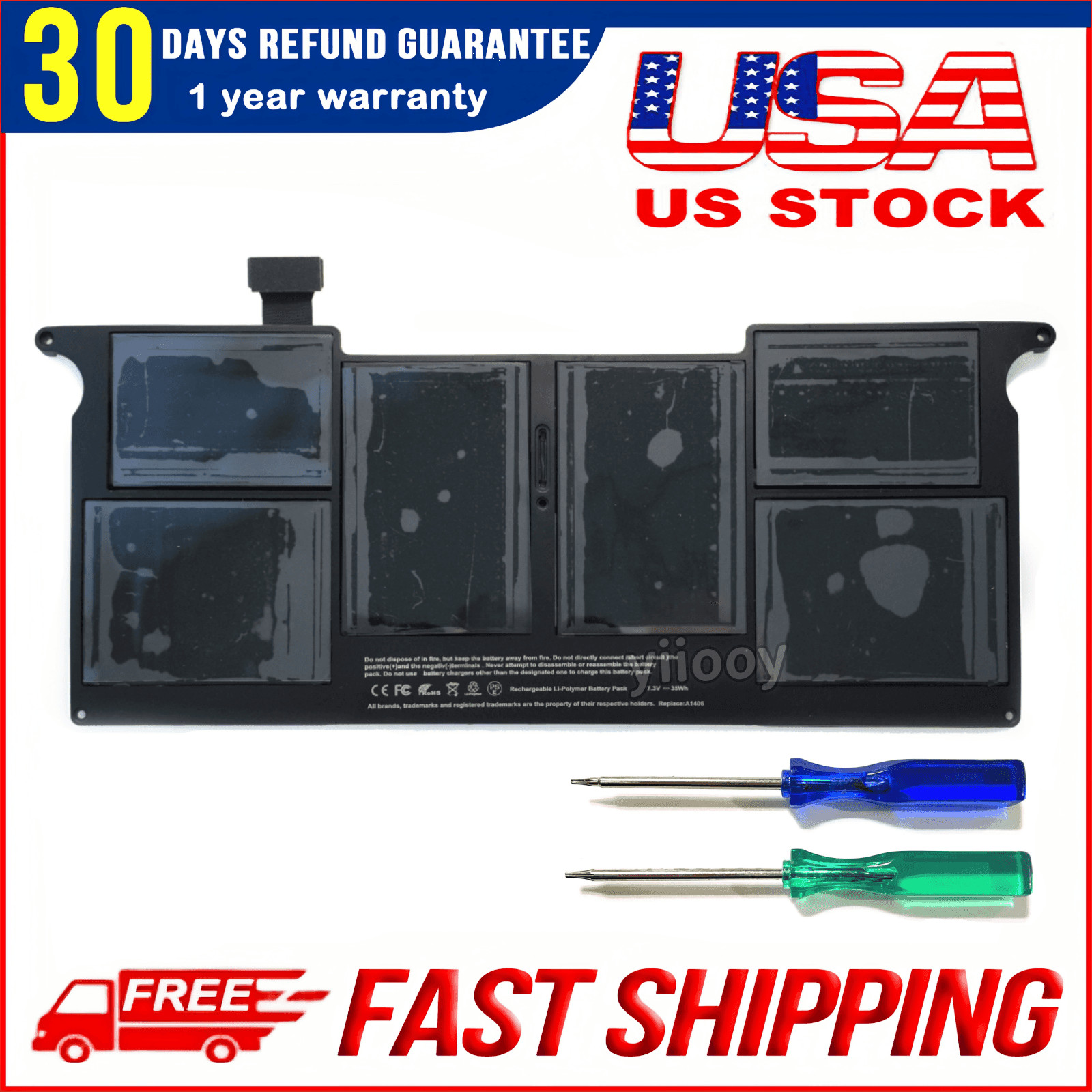 New OEM A1465 A1406 Battery MacBook Air 11\'\' Early 2015 2014, Mid 2013 2012 2011