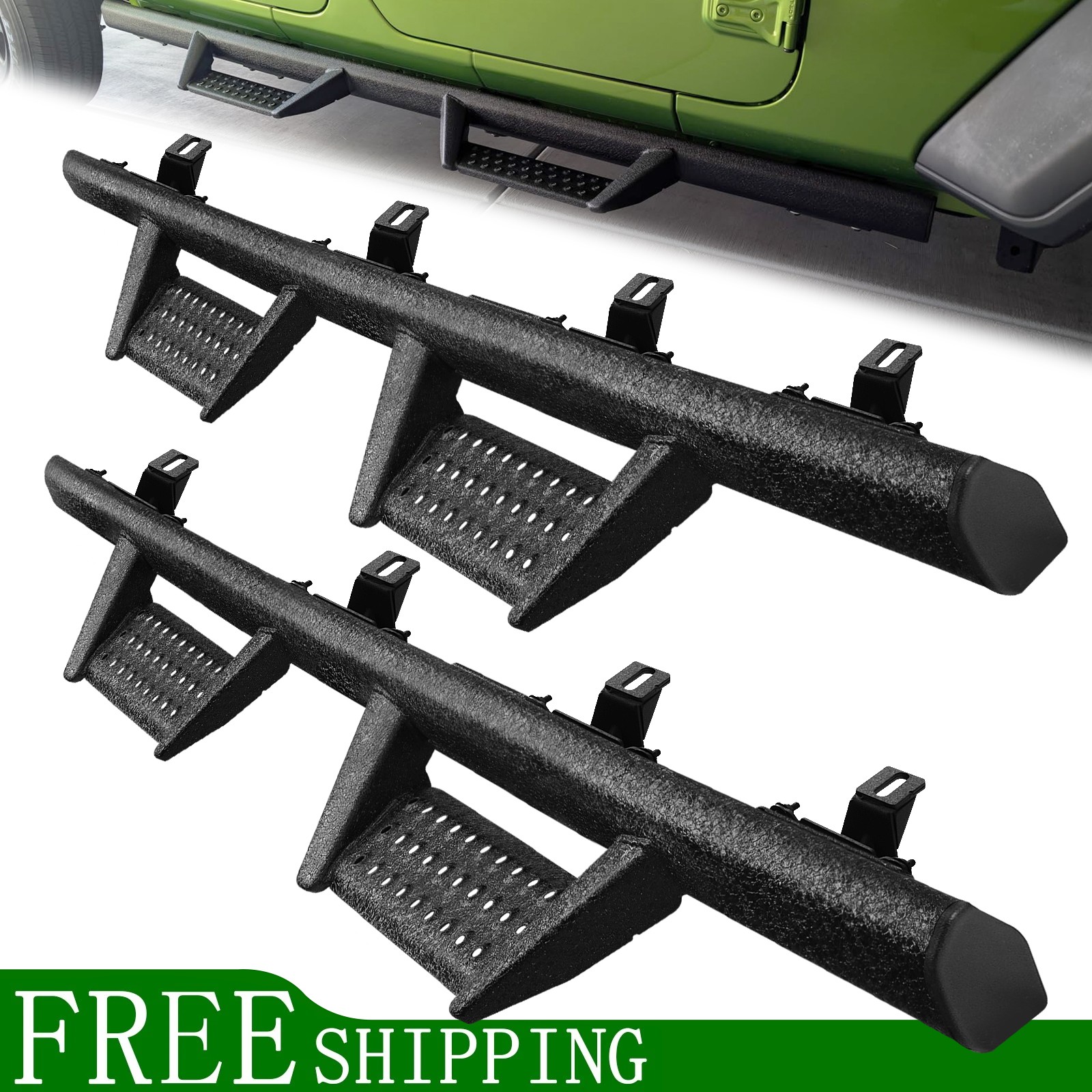 For 20-26 Jeep Gladiator JT 4 Door Side Step Rails Drop Bar Running Boards