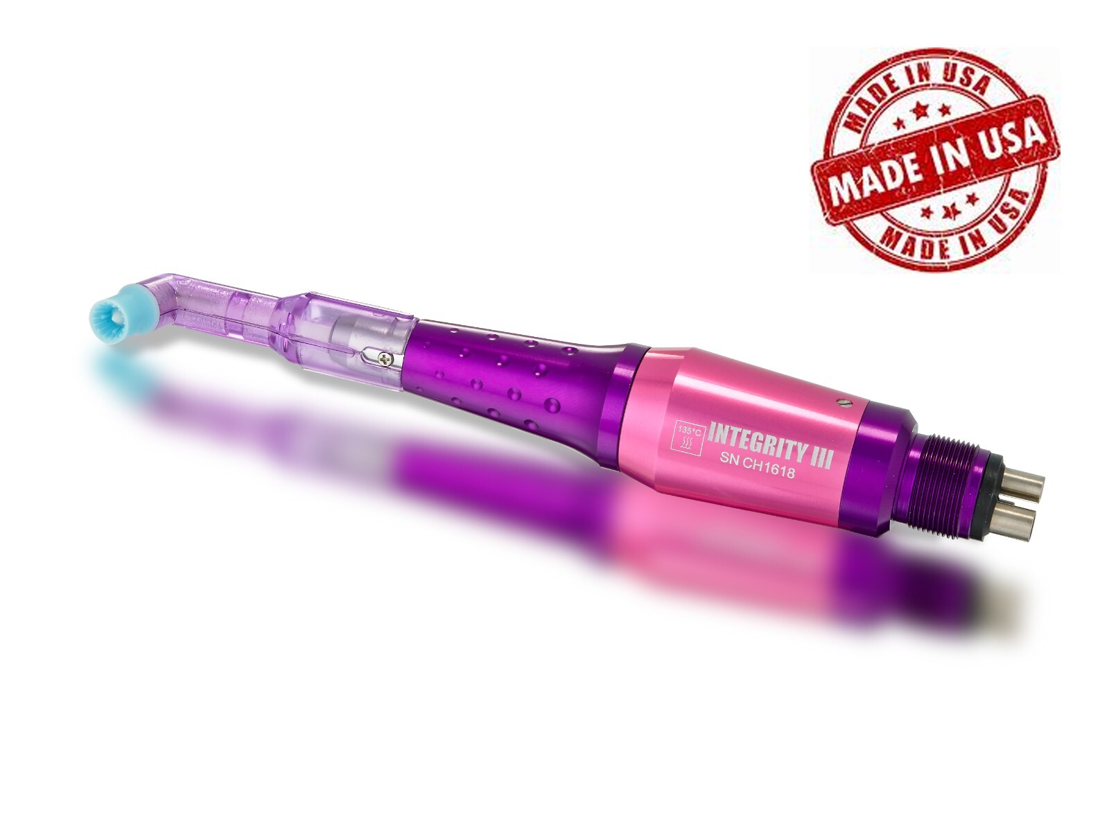 Dental Hygiene Prophy Handpiece - 360 Swivel, USA Made, INTEGRITY II, New Violet