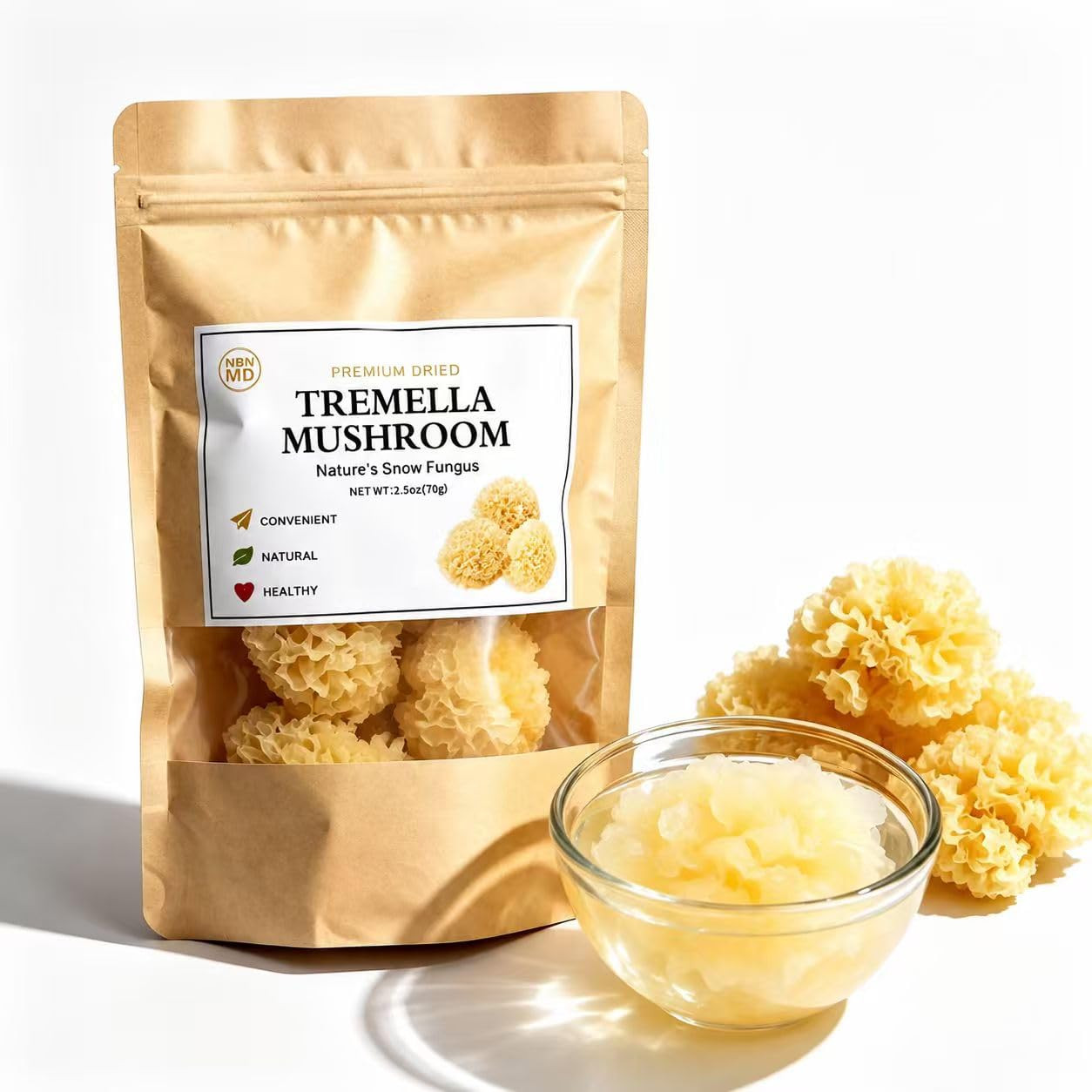 Snow Fungus Whole Tremella Mushroom White Fungus Premium.