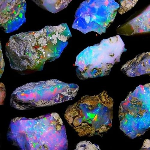 Natural Australian Opal Rough Gemstone Lot, Multi-Color, 200 Ct