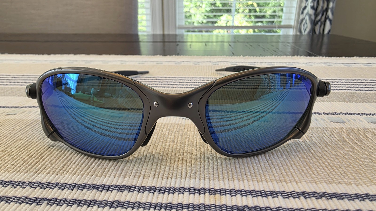 NEW Vintage Oakley STYLE X Metal XX Sunglasses w/ Fuse AMP Sapphire Mirror Lens