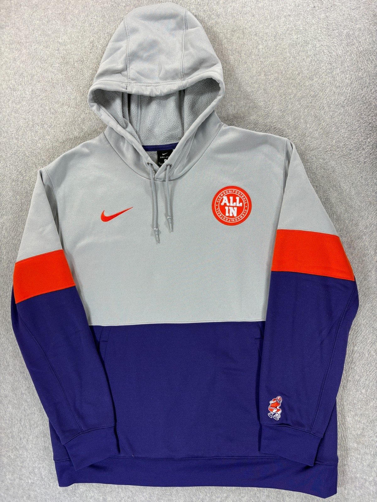 Clemson Tigers Nike Stitched Logo Campus Hoodie Sweatshirt (Men\'s XL) Gray