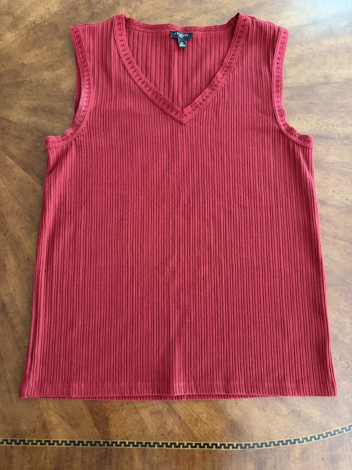 Talbots Crochet Trim Ribbed Tank Talbots Crochet Trim Ribbed Tank