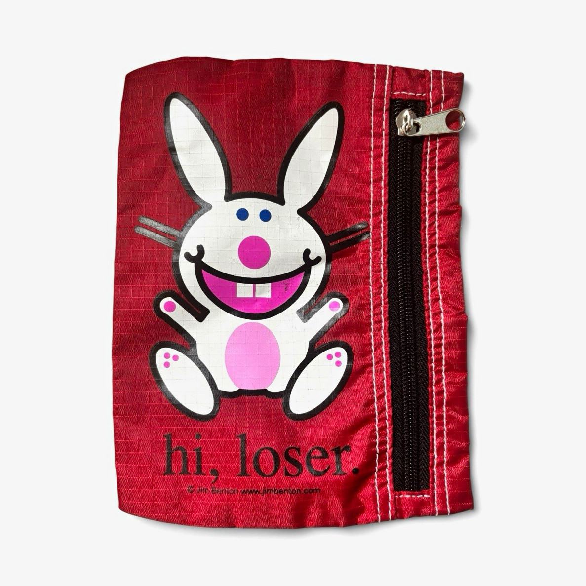 Vintage Y2K Jim Benton It’s Happy Bunny Hi Loser Red Pencil Case Pouch Bag