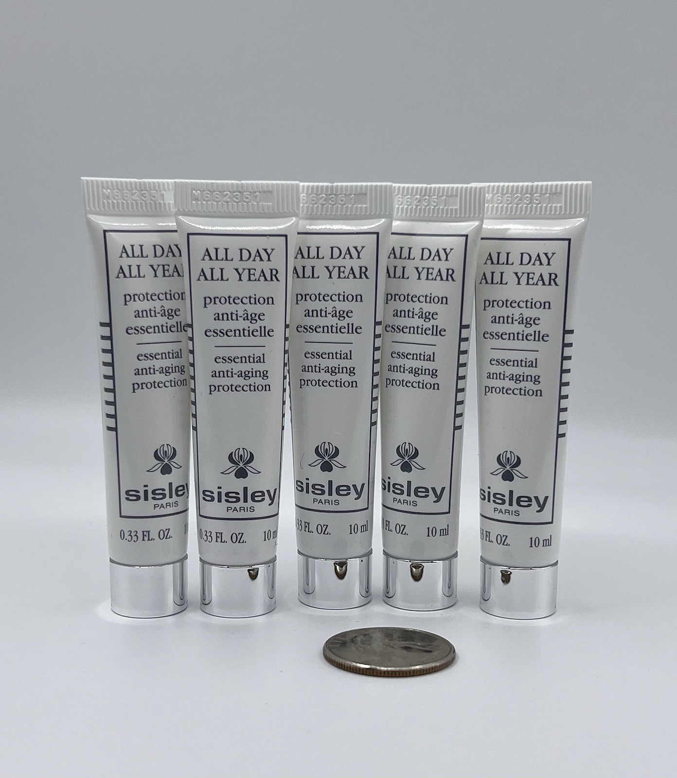 5 x Sisley All Day All Year Essential Anti Aging Protection 0.33oz / 10ml Each N