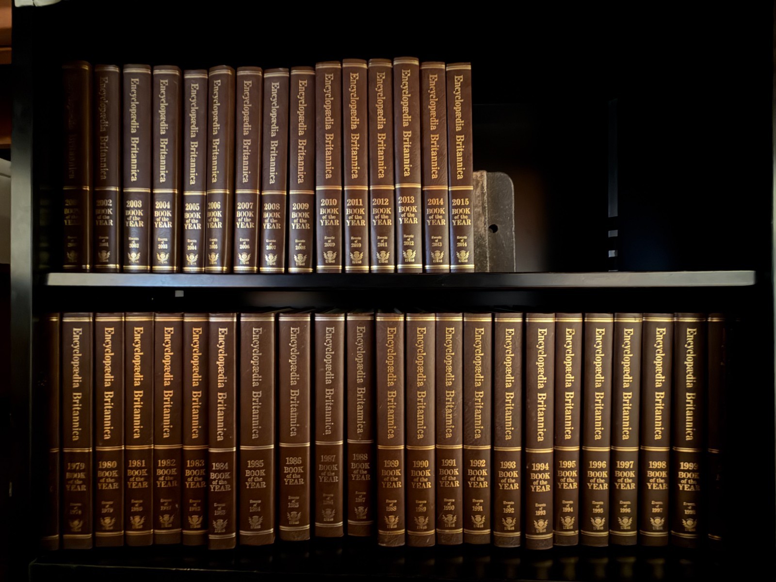 Encyclopaedia Britannica Book of the Year 38 Vol Set 1978-2015 Brown Gilt