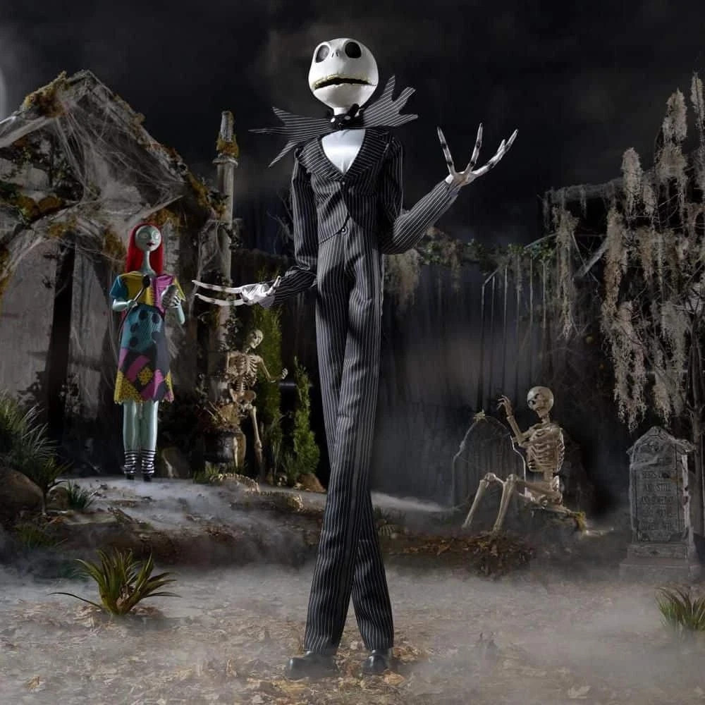 Jack Skellington 6.5 FT Deluxe Life Size Animated Halloween Decoration Yard Jack Skellington 6.5 FT Deluxe Life Size Animated Halloween Decoration Yard