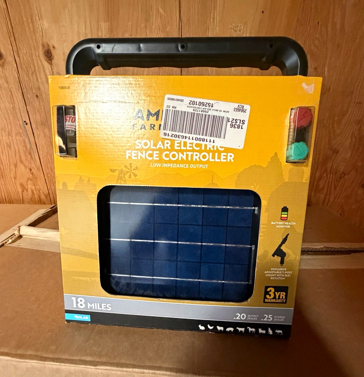 American Farm Works 0.2 J 18 Mile Solar-Powered Electric Fence Energizer