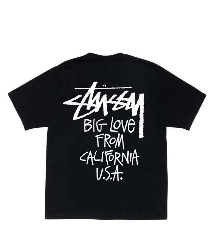 Stussy Stussy Big Love T-Shirts Unisex Casual Lifestyle Top Tee Black size L Stussy Stussy Big Love T-Shirts Unisex Casual Lifestyle Top Tee Black size L