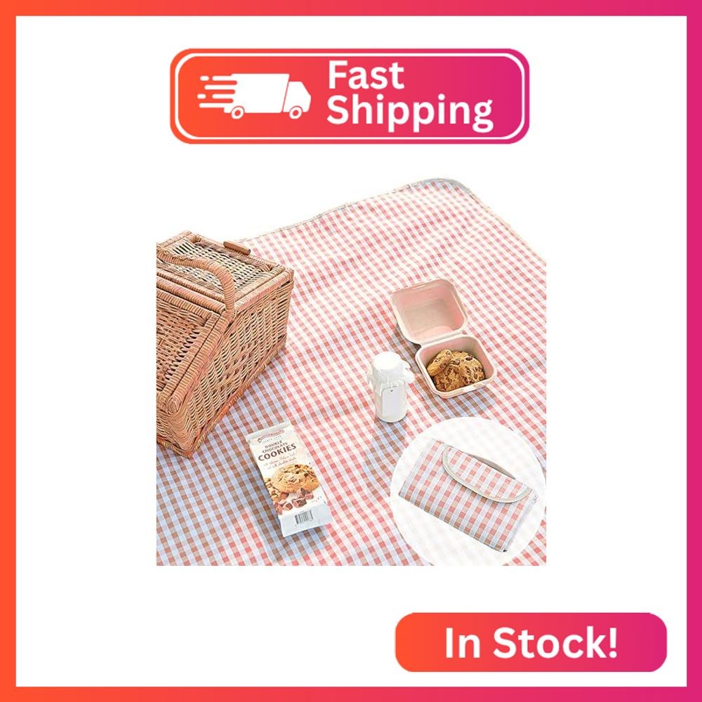 Beyond Thursday Cute Gingham Picnic Blanket, Waterproof Foldable, in Large 80x60