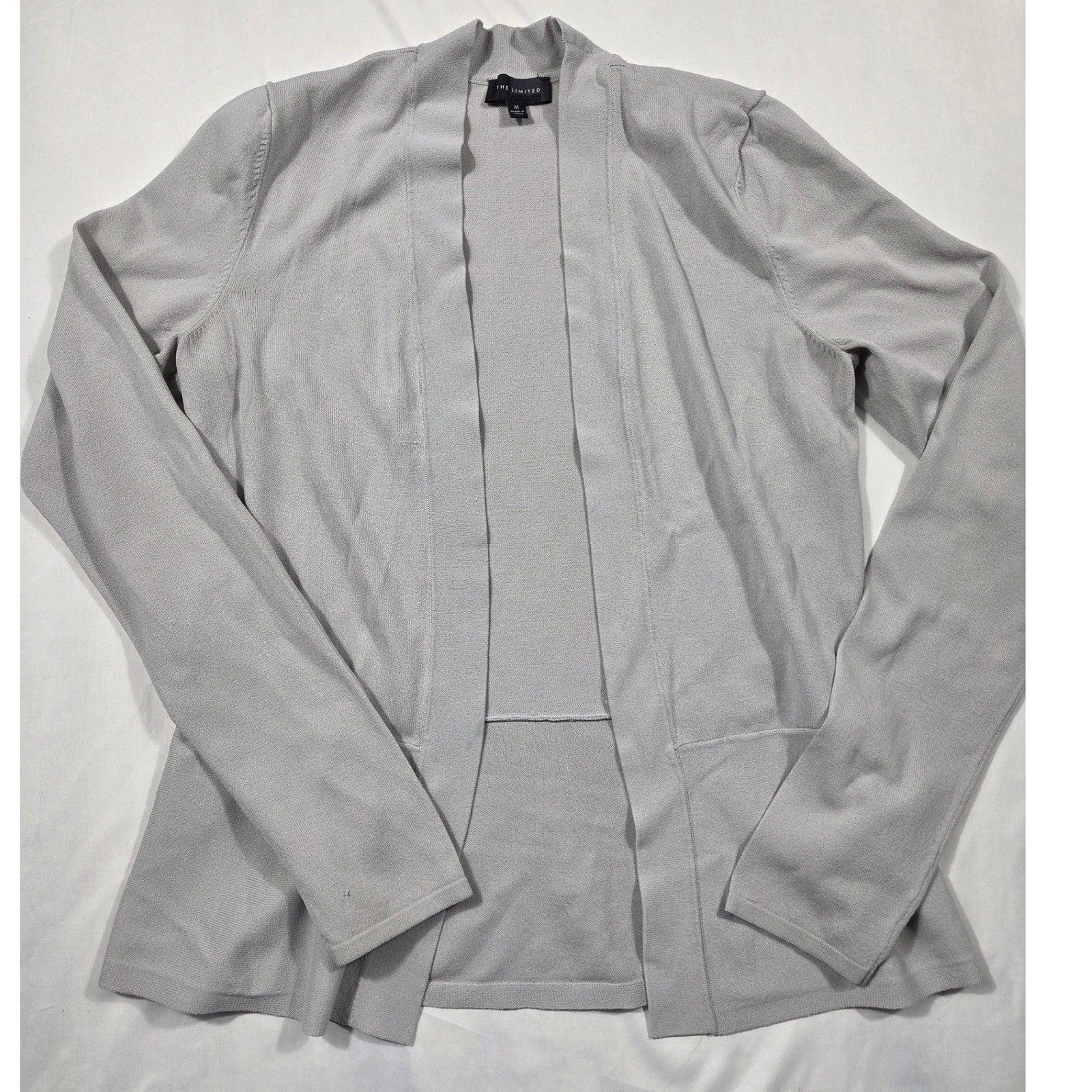 The Limited Womens Gray Open Front Cardigan Sweater Size M Lightweight Knit The Limited Womens Gray Open Front Cardigan Sweater Size M Lightweight Knit