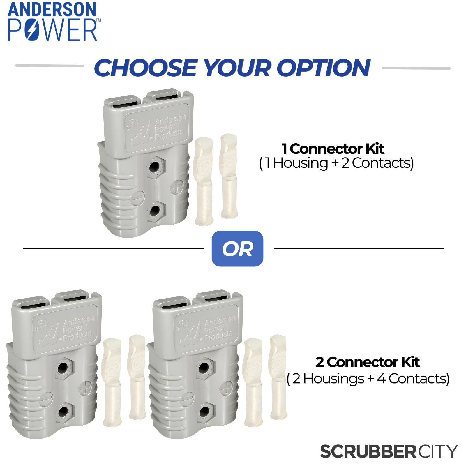Anderson SB175 Power Plug Connector Kit | 175A 600V | Choose 6, 4, 2 or 1/0 AWG