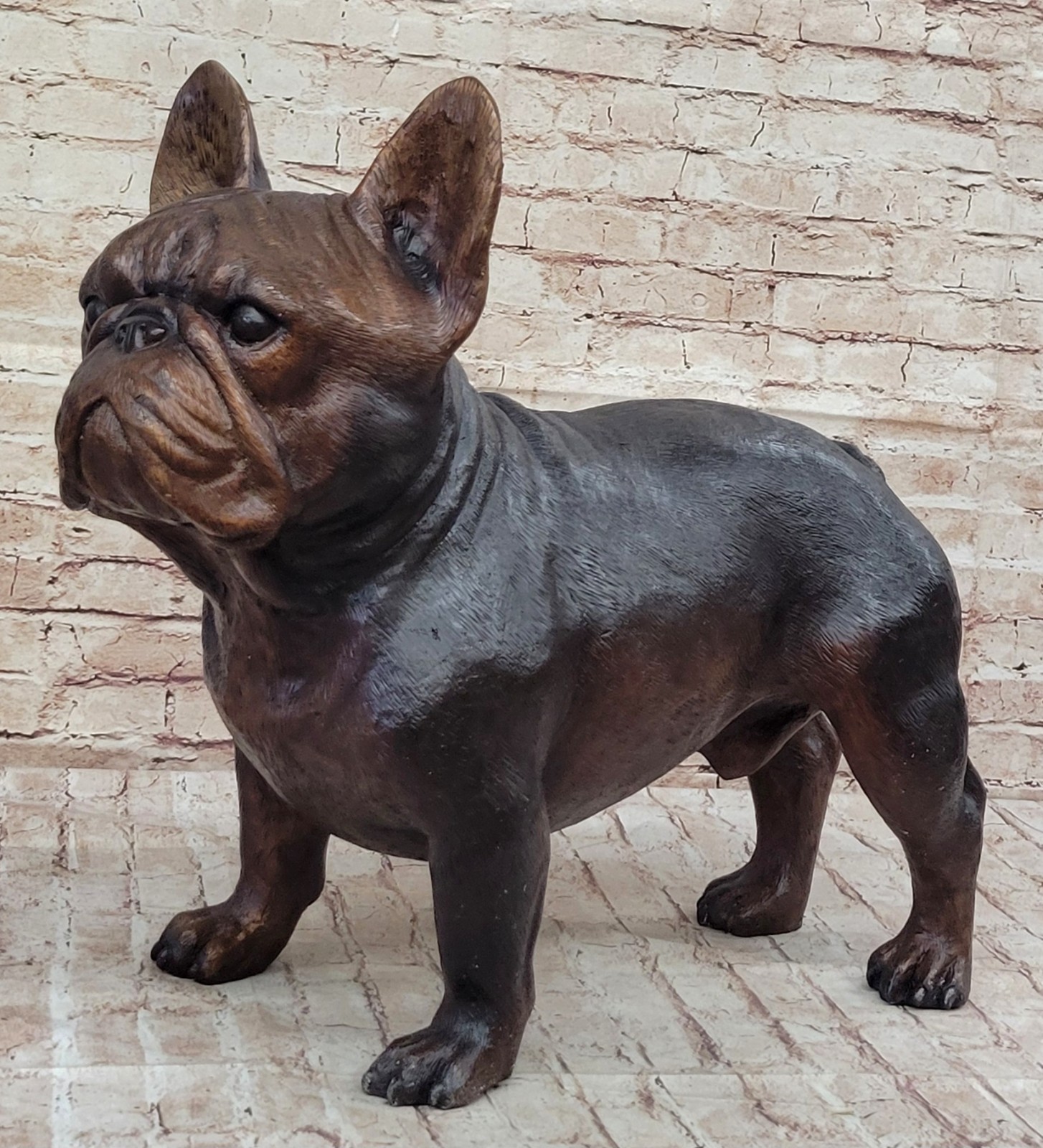 Hand Made Extra Large Bulldog Bull Dog Genuine Bronze Sculpture by Moigniez