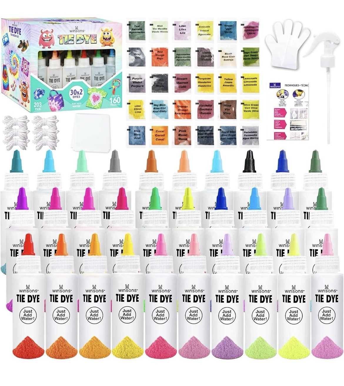 Winsons 203pcs Tie Dye Kit Winsons 203pcs Tie Dye Kit
