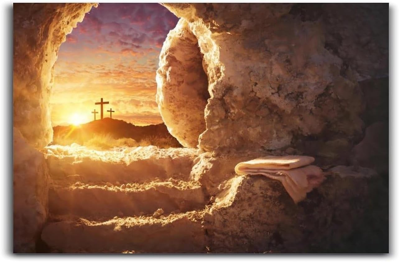 The Empty Tomb Matte Poster Jesus Resurrection ，He Has Risen，Christian Easter