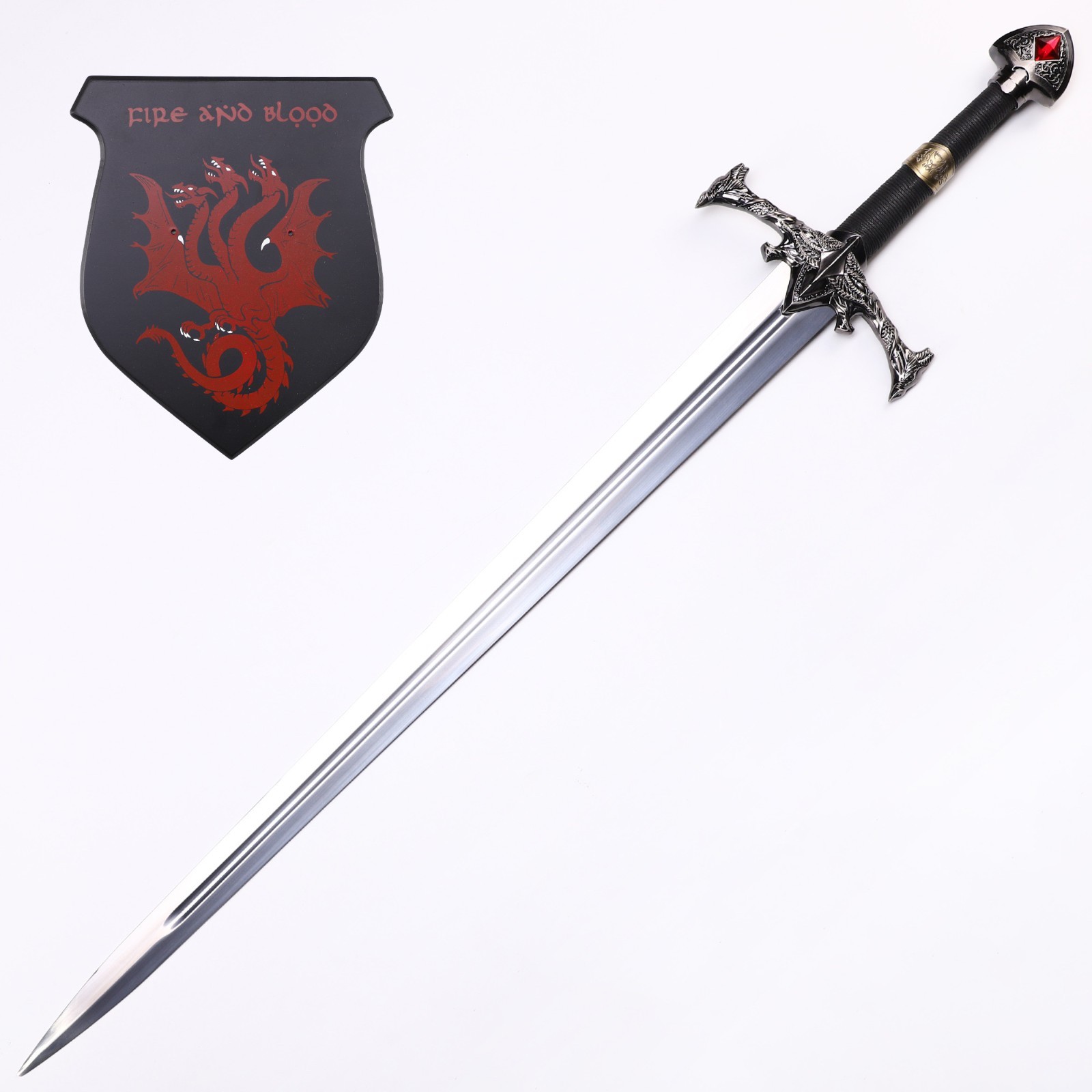 Handmade Blackfyre Game of Thrones Aegon Sword - GOT with Wall Plaque