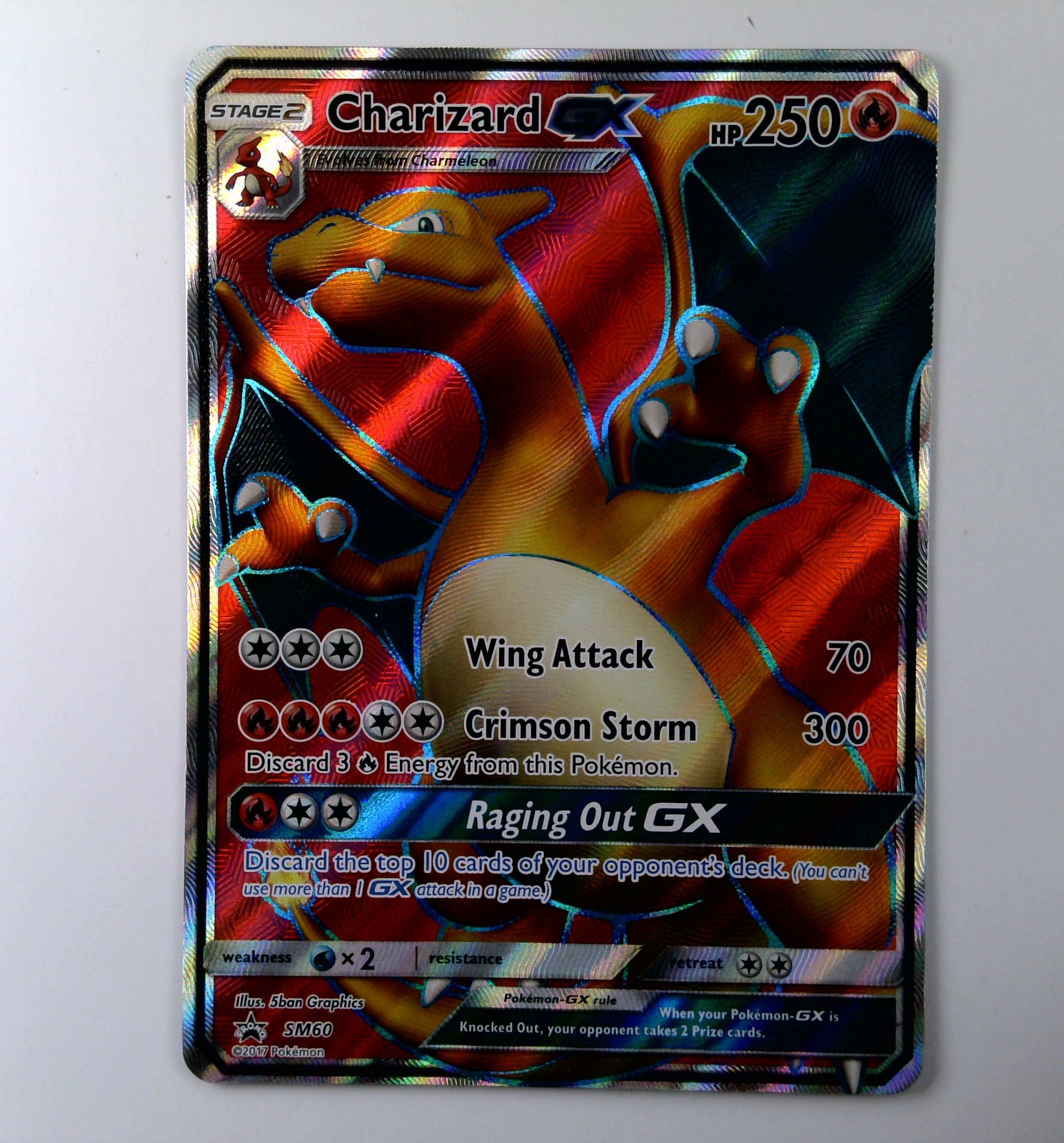 Pokmon TCG Charizard GX Full Art Holo Black Star Promo SM60 Sun  Moon SM60