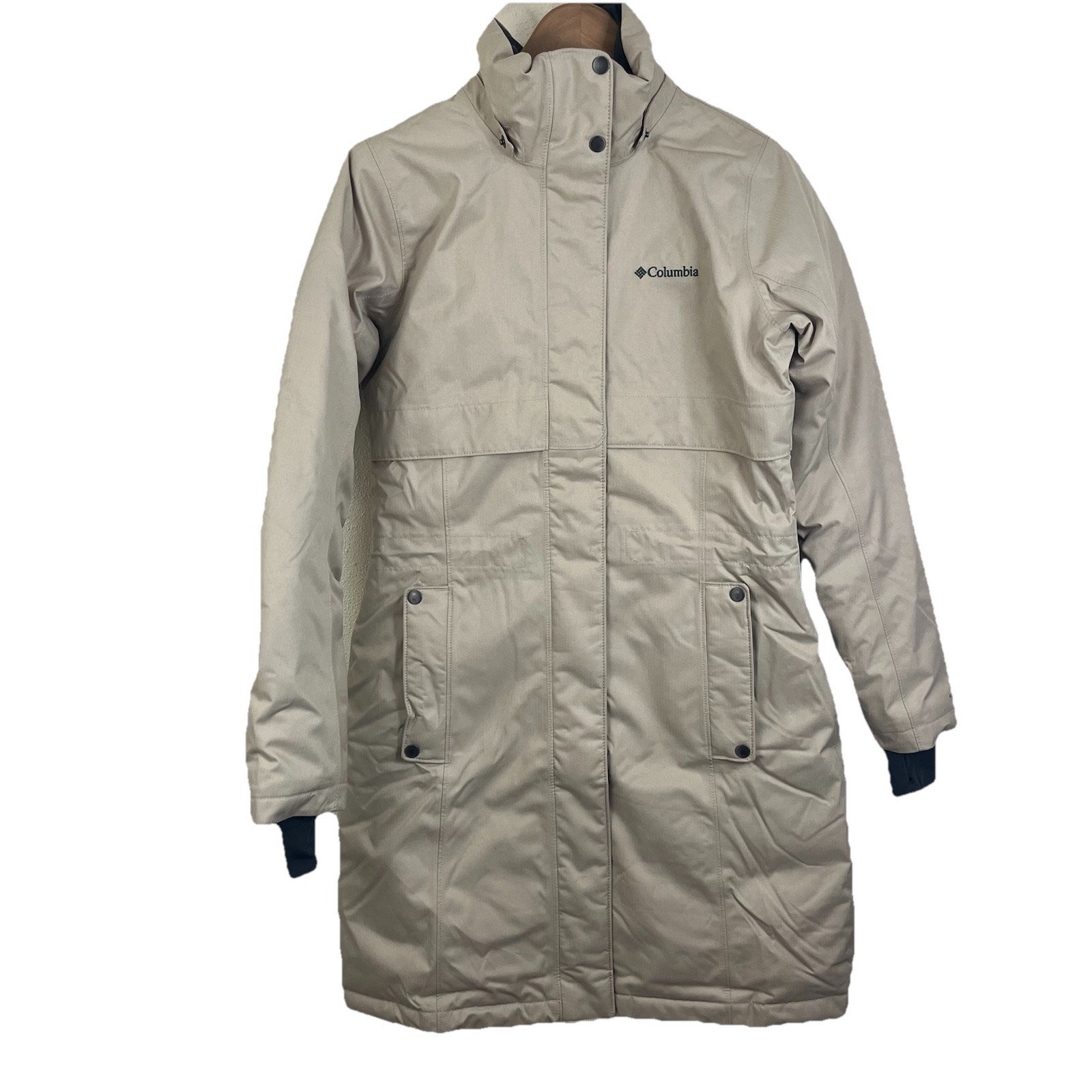 COLUMBIA Apres Arson II Omni Heat Insulated Parka Jacket M Medium Beige Longline