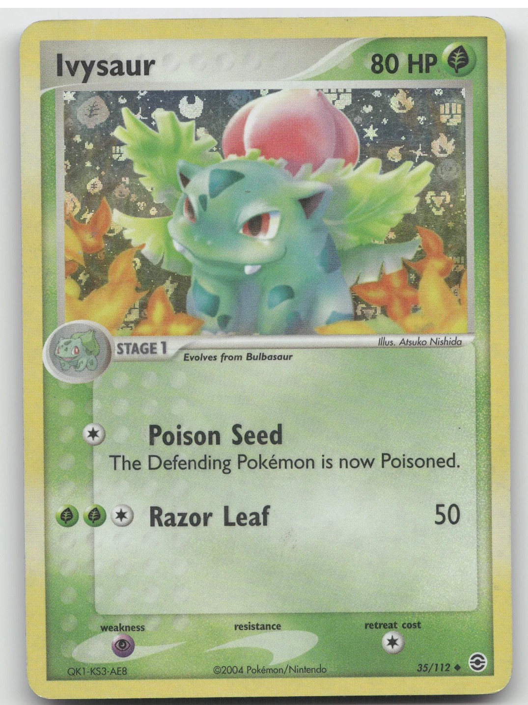 2004 EX FireRed & LeafGreen Ivysaur Energy Holo #35/112 2004 EX FireRed & LeafGreen Ivysaur Energy Holo #35/112