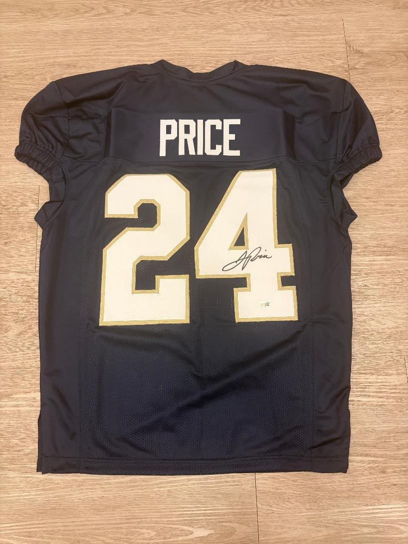 Jadarian Price Signed Notre Dame #24 Navy Jersey Beckett BAS Seahawks
