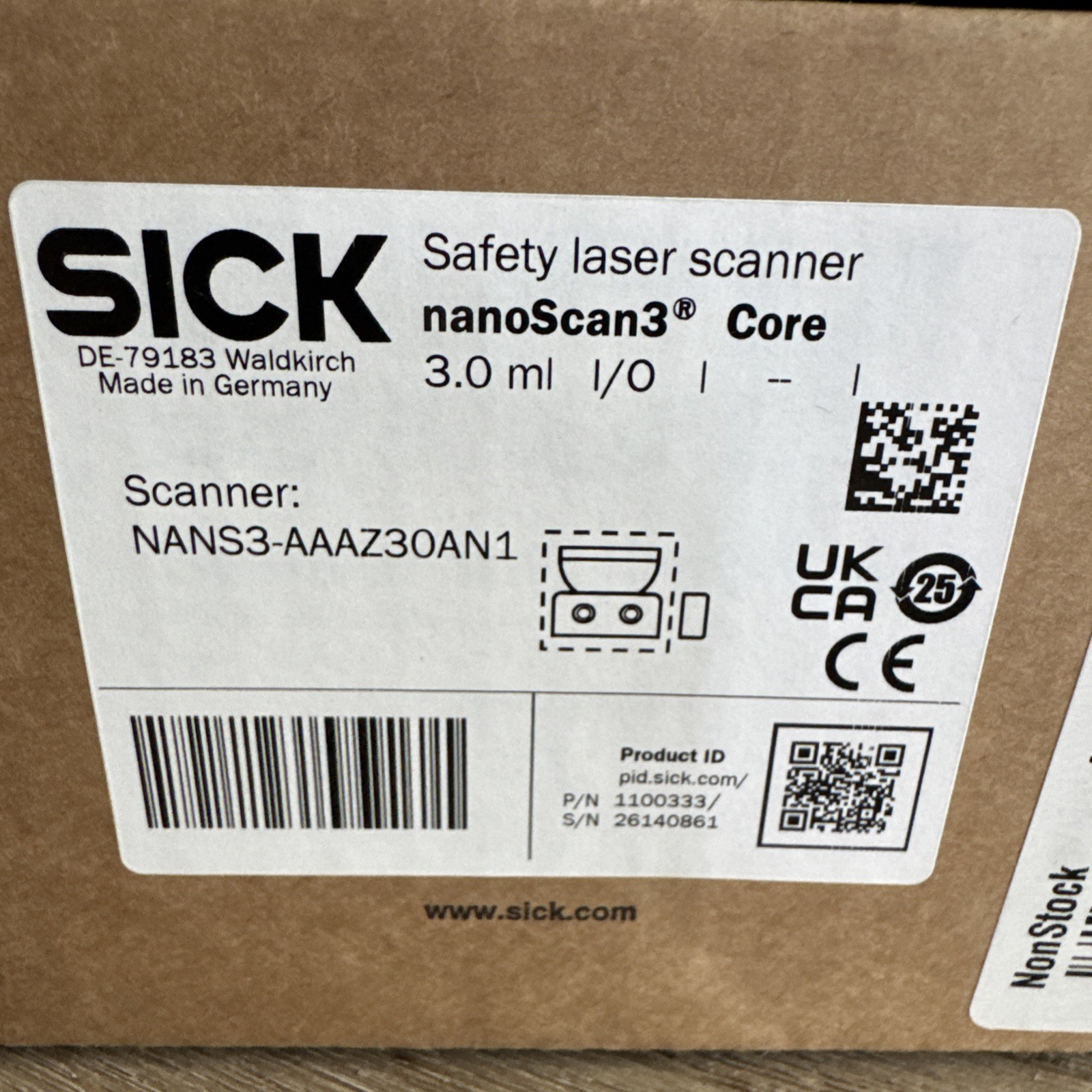 New SICK NANS3AAAZ30AN1 NANS3-AAAZ30AN1 1100333 Safety Laser Scanner Located USA