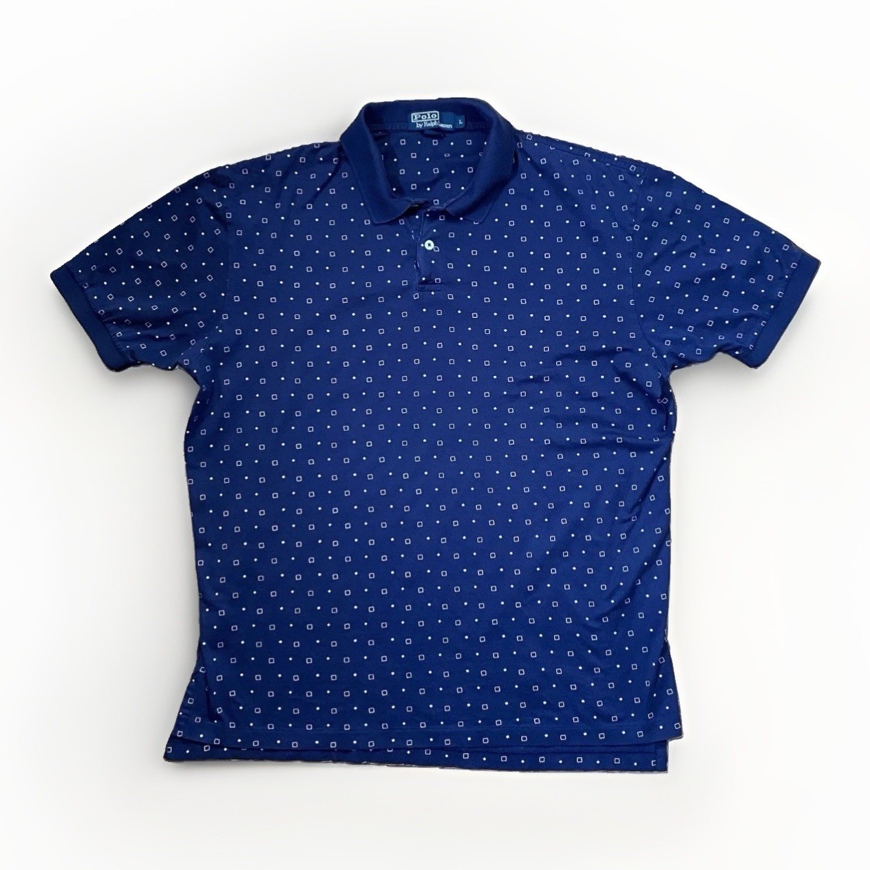 VINTAGE RARE 90s Polo Ralph Lauren Men’s Rhombus Geo Pattern Navy Polo Shirt L VINTAGE RARE 90s Polo Ralph Lauren Men’s Rhombus Geo Pattern Navy Polo Shirt L