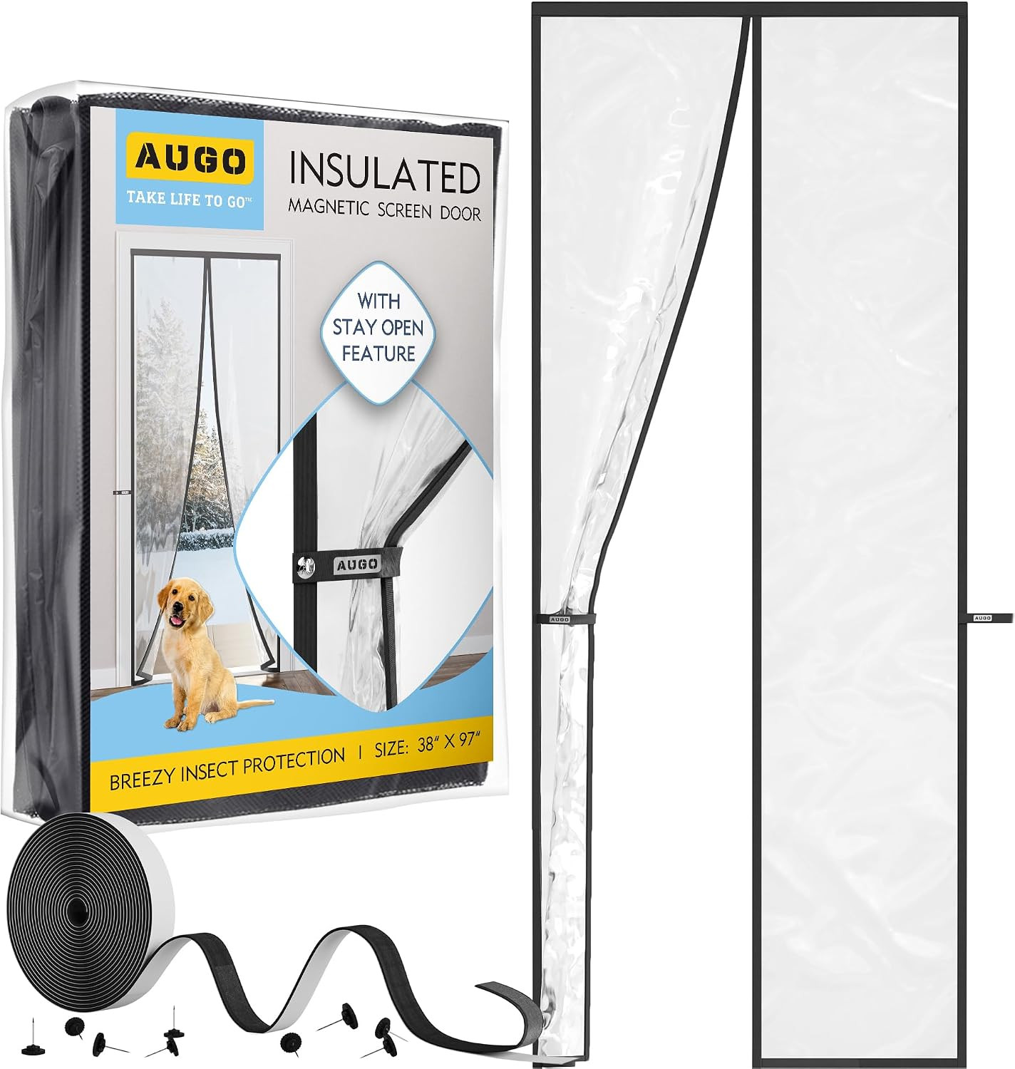 Magnetic Thermal Insulated Door Curtain - Transparent EVA Door Cover