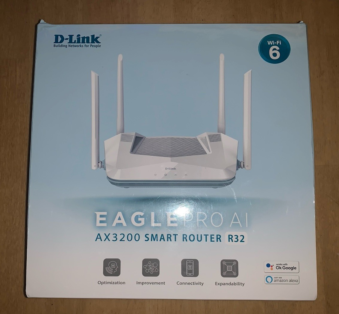 D-LINK AX3200 Smart Router Dual-Band R32, Interface: 4 x 10/100/1000- White D-LINK AX3200 Smart Router Dual-Band R32, Interface: 4 x 10/100/1000- White