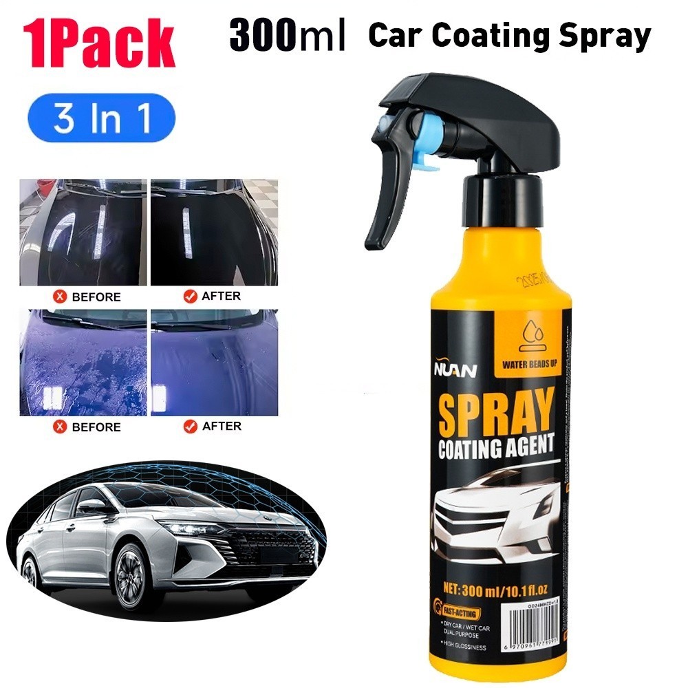 1/2/3Pack 300ML 3 in 1 High Protection Quick Car Coat Ceramic Coating Spray 2026