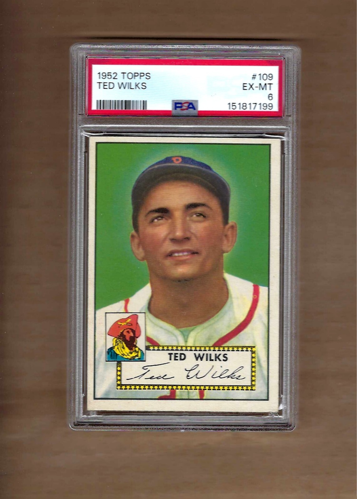 1952  TOPPS  TED  WILKS  #  109     PSA  6