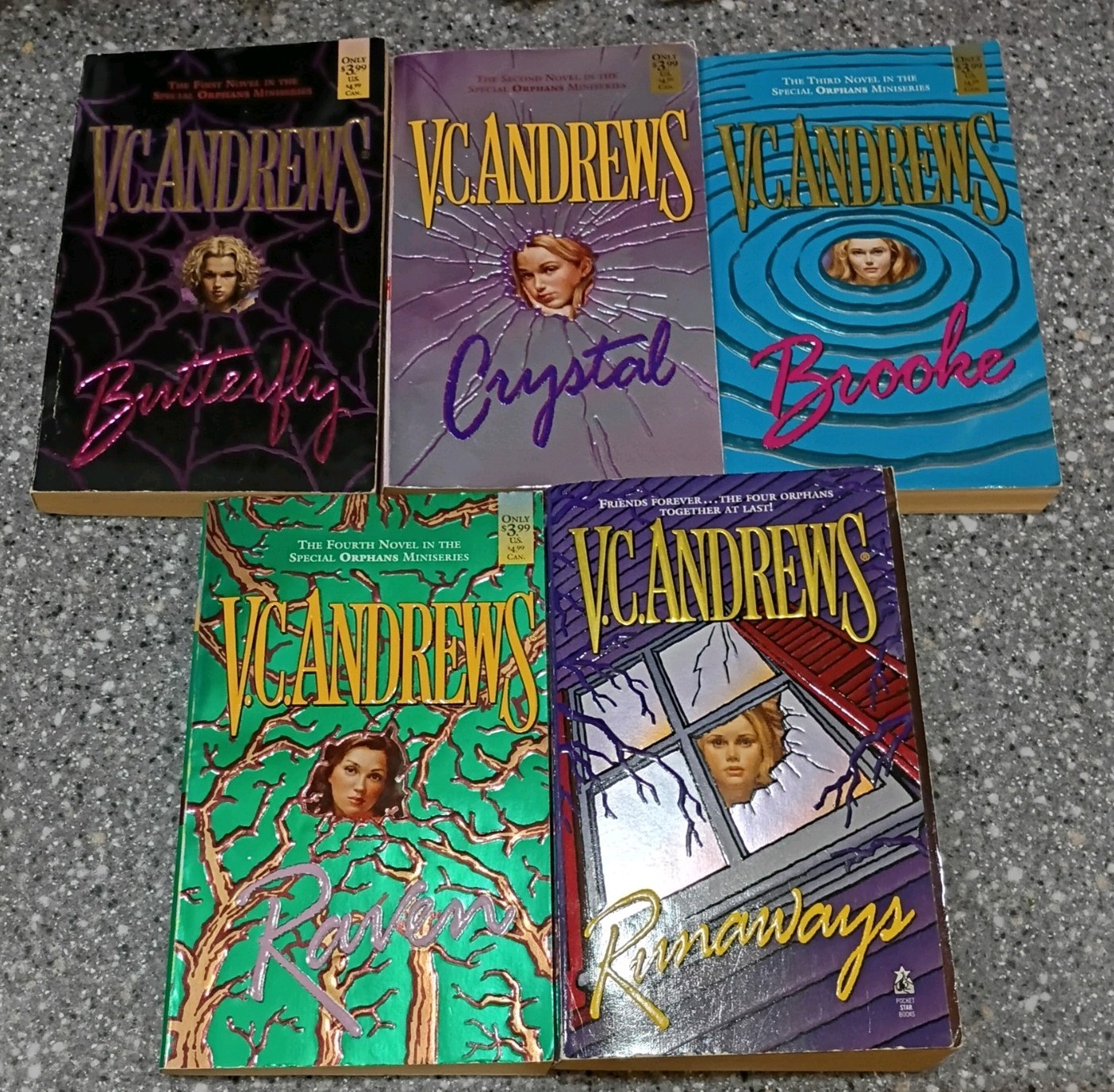 VC ANDREWS (#1-5) ORPHANS Complete Series  Paperback Books 1ST PRINT 1998