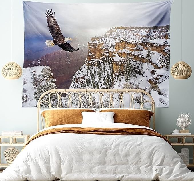 Grand Canyon American Bald Eagle Tapestry 45x30 Wildlife Wall Hanging Decor Grand Canyon American Bald Eagle Tapestry 45x30 Wildlife Wall Hanging Decor
