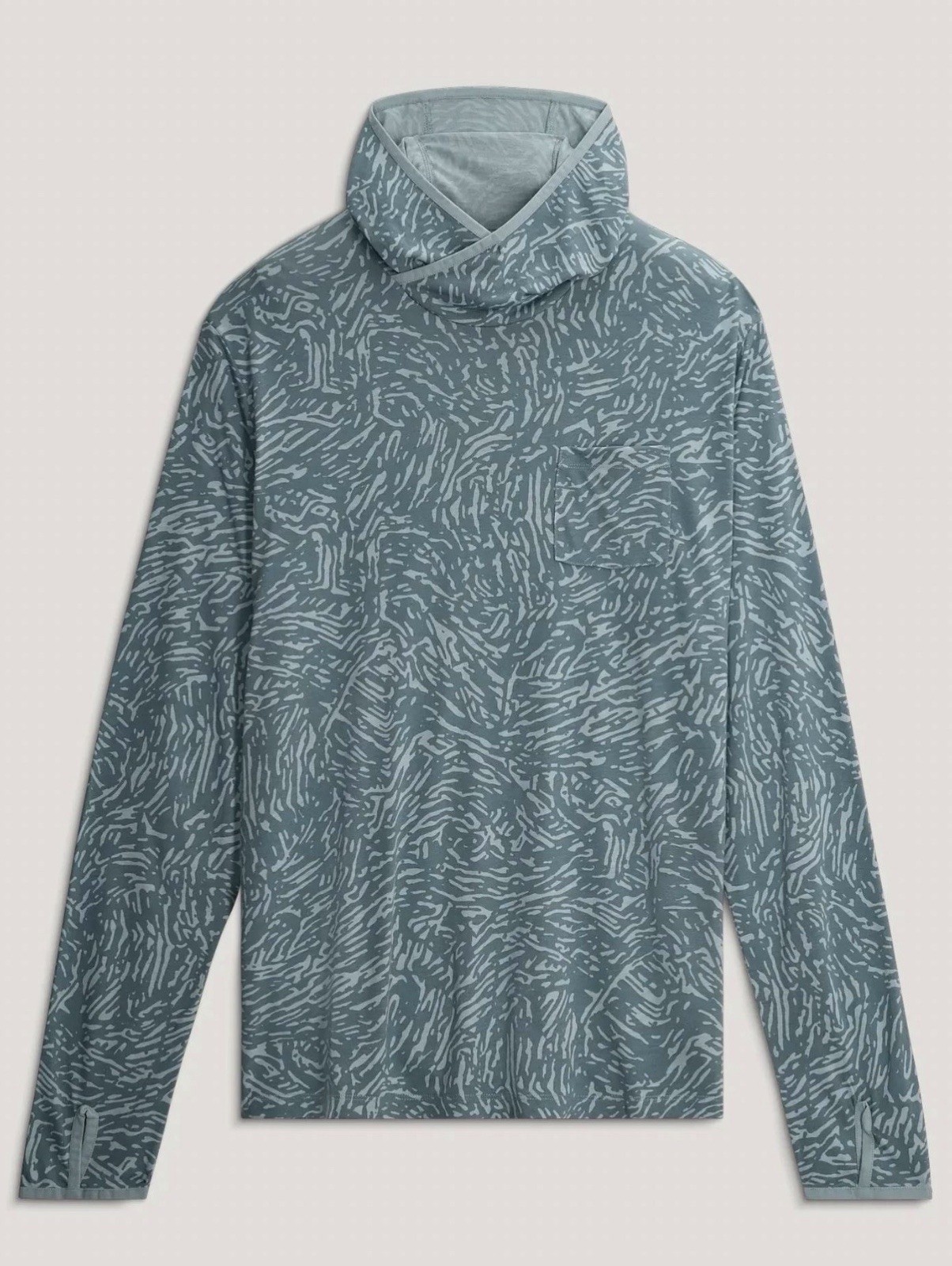 Free Fly Bamboo Lightweight Hoodie Tidal Flow Print Stormy Sea Size Large Men Free Fly Bamboo Lightweight Hoodie Tidal Flow Print Stormy Sea Size Large Men