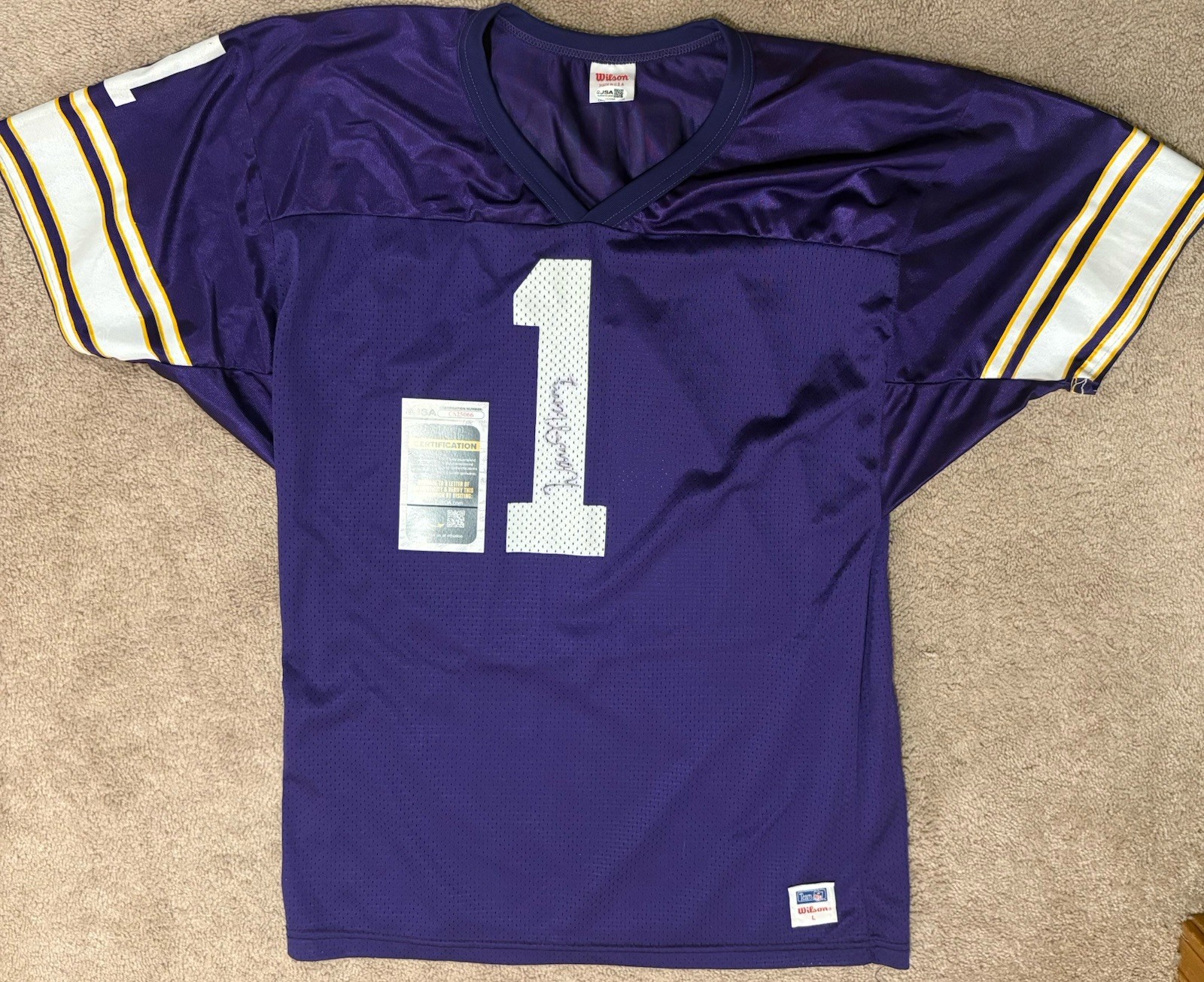 NFL Warren Moon JSA Authentic Signed 90’s Wilson Fan Minnesota Vikings Jersey NFL Warren Moon JSA Authentic Signed 90’s Wilson Fan Minnesota Vikings Jersey