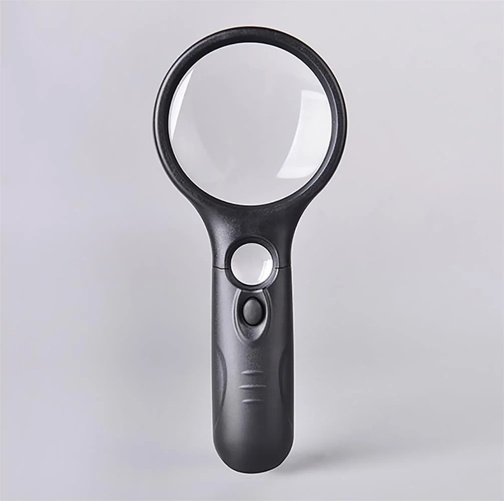 Heavy-Duty Magnifying Glass with Light | 3X & 45x Magnification | Scratch-Proof