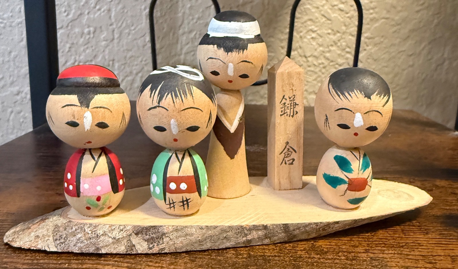 Vintage Japanese Kokeshi Style Wooden Doll Family Set 4 Painted Japan Folk Art Vintage Japanese Kokeshi Style Wooden Doll Family Set 4 Painted Japan Folk Art