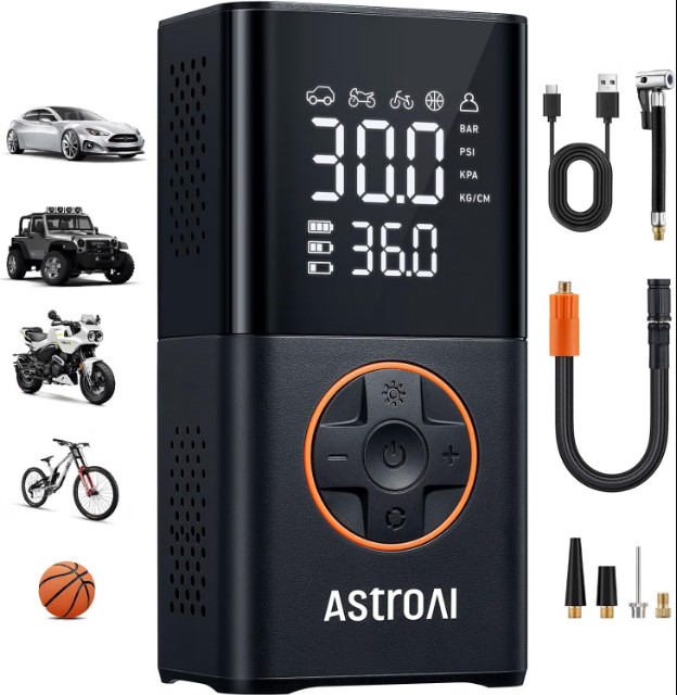 AstroAI L7 Tire Inflator Portable Air Compressor,150 PSI Cordless Bike Pump For 