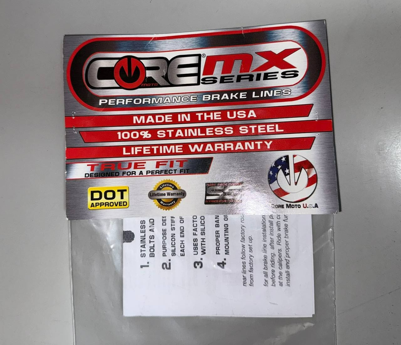 Core Moto MX Series Performance Brake Lines For 1998-2002 Yamaha YZ426F, YZ400F