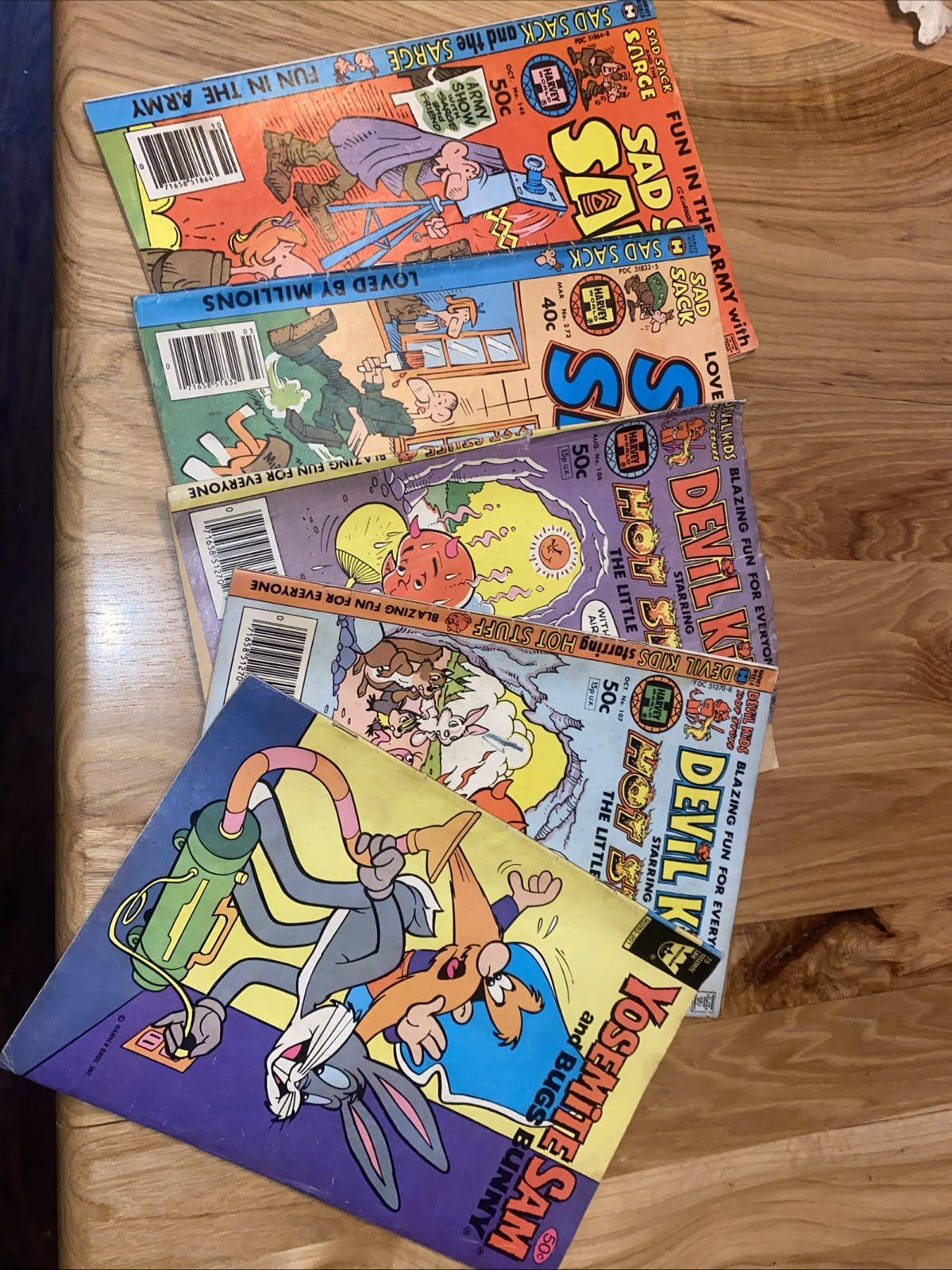 Sad Sack And The Sarge, Devil Kids, Yosemite Sam And Bugs Bunny Comic Lot of 5