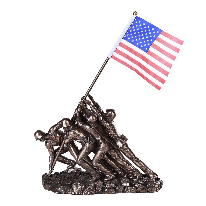 6 Marines Raising USA Flag Victory Over Japan Memorial