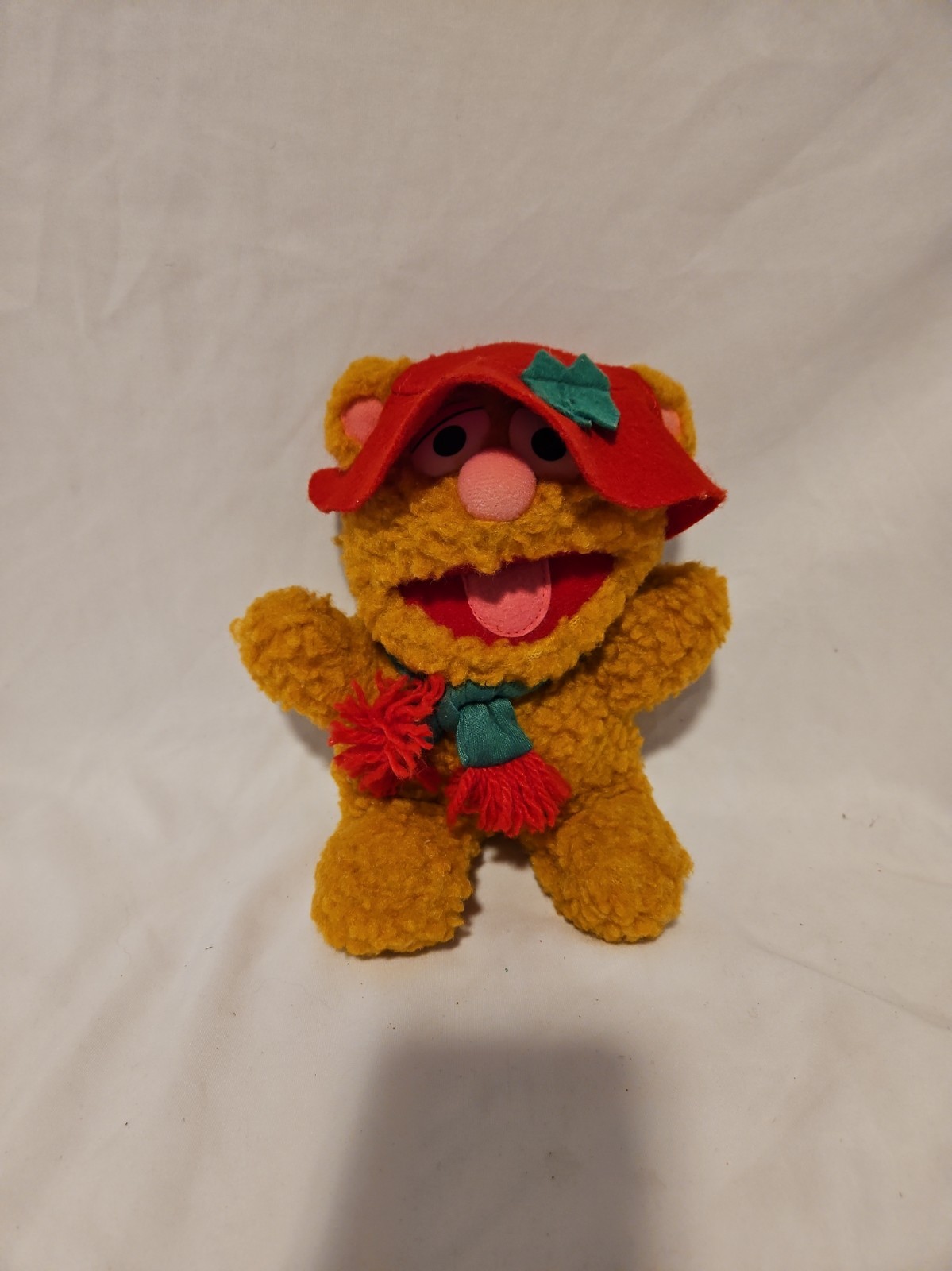 Baby Fozzie Bear Plush Red Hat Green Scarf Muppet Babies Vintage 1987 Henson 