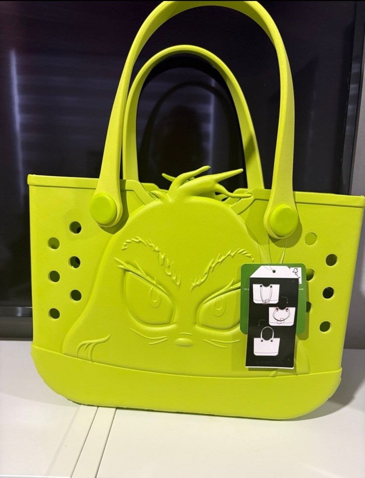 Viral Hobby Lobby The Grinch Bogg Style Christmas Tote Bag NWT