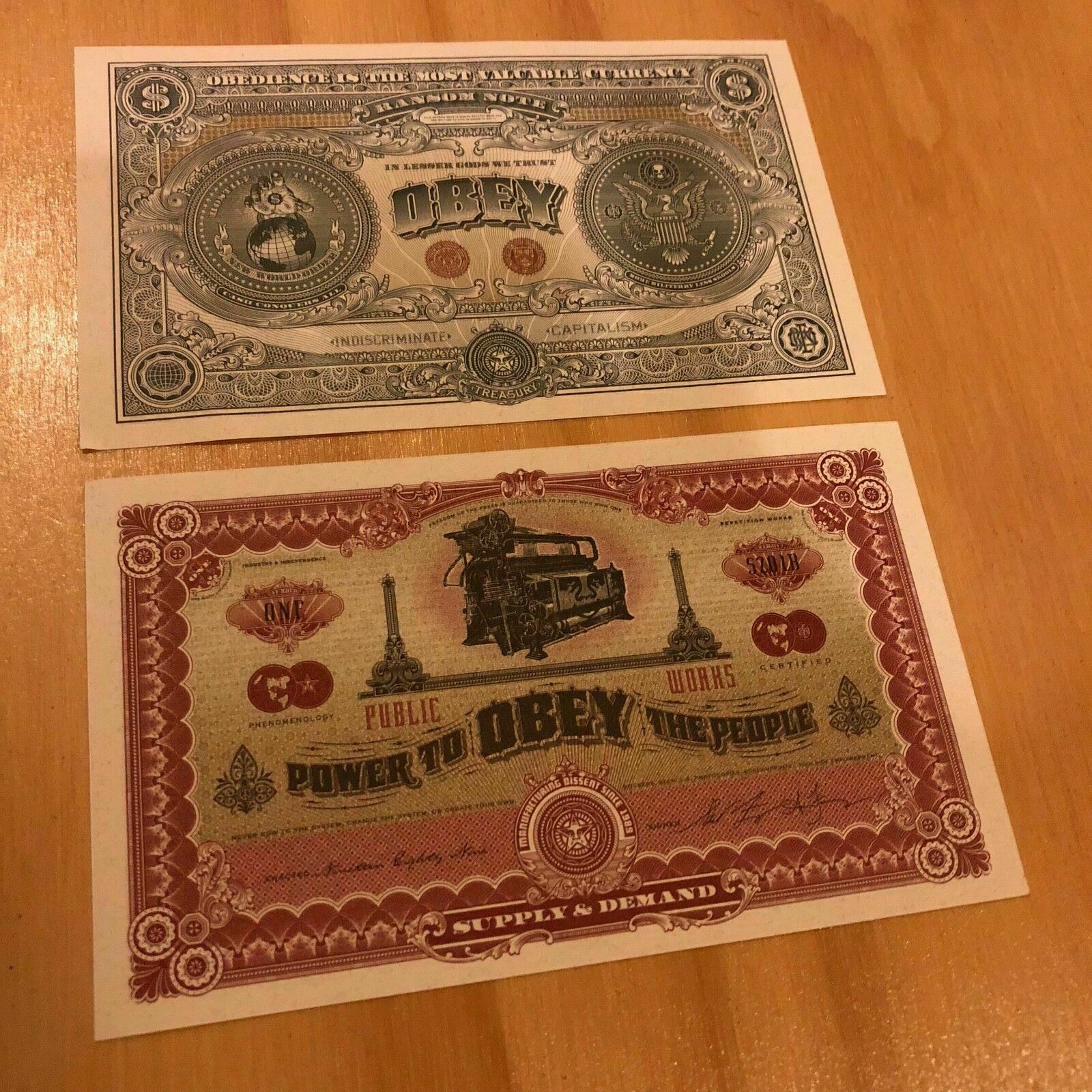 Shepard Fairey Obey Giant Currency Double Sided Art Print E. Pluribus Venom RARE
