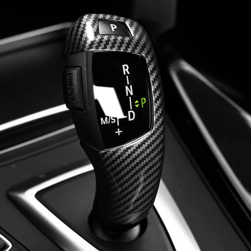 For BMW F30 F20 F10 F15 F25 X5 X3 Gear Shift Knob Cover Trim Carbon Fiber Style