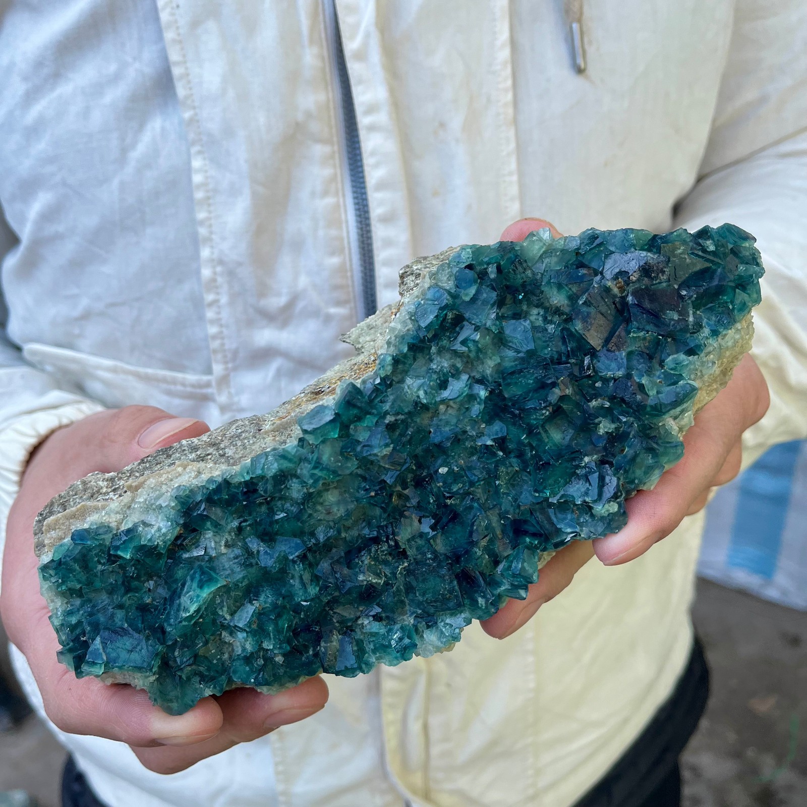 2.6lb Natural green fluorite crystal cluster rough specimen healing